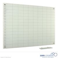 Whiteboard Glas Dagplanning 06:00-18:00 100x150 cm