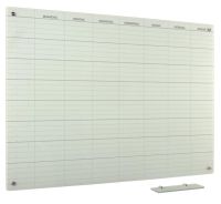 Whiteboard Glas Solid 8-week ma-zo 120x240 cm