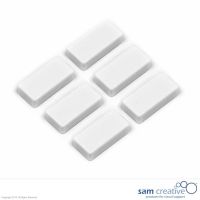 Set Rechthoekige Magneten 12x24mm wit (6 stuks)