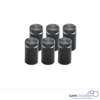 Glass Installatiemechanieken RVS zwart (set 6)