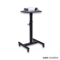 Mobiele beamer en laptop trolley enkel plateau